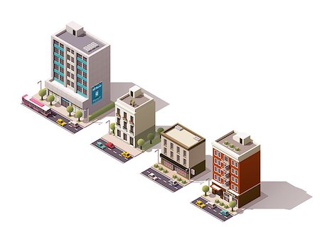 simsearch:400-09142236,k - Set of the isometric town buildings Stock Photo - Budget Royalty-Free & Subscription, Code: 400-08300353