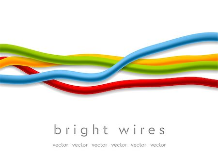 simsearch:400-07995091,k - Isolated bright abstract wires on white background. Tech vector design Stock Photo - Budget Royalty-Free & Subscription, Code: 400-08300400