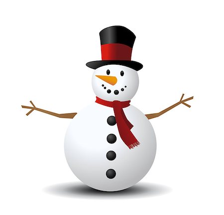 simsearch:400-07896754,k - Christmas Snowman vector illustration art Photographie de stock - Aubaine LD & Abonnement, Code: 400-08300439