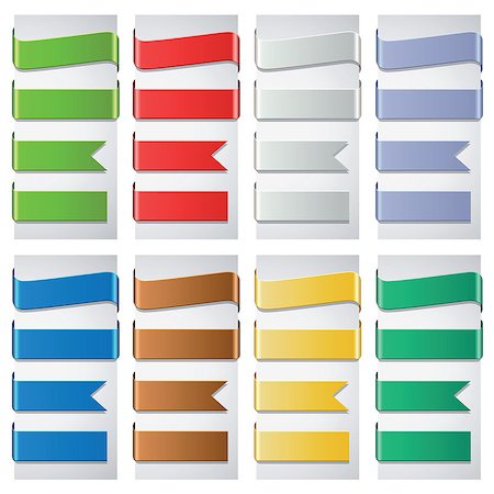 Set of the colorful ribbons. Vector illustration. Stock Photo - Budget Royalty-Free & Subscription, Code: 400-08300589