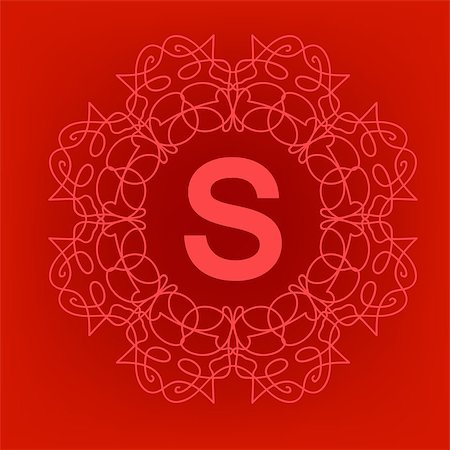 simsearch:400-08263647,k - Simple  Monogram S Design Template on Red Background Stock Photo - Budget Royalty-Free & Subscription, Code: 400-08300828