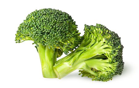 simsearch:400-07976764,k - Closeup of two juicy broccoli isolated on white background Photographie de stock - Aubaine LD & Abonnement, Code: 400-08300820