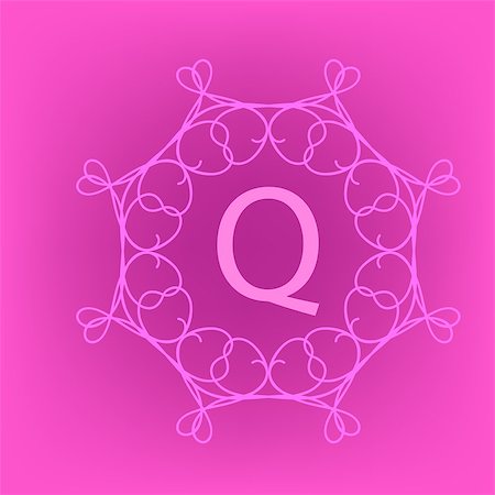 simsearch:400-08263647,k - Simple  Monogram Q Design Template on Pink  Background Stock Photo - Budget Royalty-Free & Subscription, Code: 400-08300835