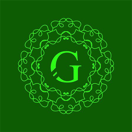 simsearch:400-08263647,k - Simple  Monogram G Design Template on Green  Background Stock Photo - Budget Royalty-Free & Subscription, Code: 400-08300841