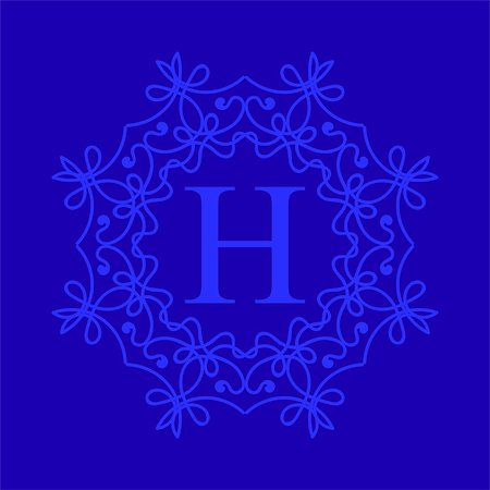 simsearch:400-08263647,k - Simple  Monogram H Design Template on Blue  Background Stock Photo - Budget Royalty-Free & Subscription, Code: 400-08300842