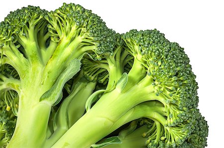 simsearch:400-08705784,k - Closeup inflorescence of fresh broccoli isolated on white background Foto de stock - Royalty-Free Super Valor e Assinatura, Número: 400-08300998