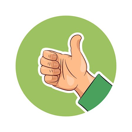 Hand gesture ok. Eps10 vector illustration. Isolated on white background Stock Photo - Budget Royalty-Free & Subscription, Code: 400-08301125