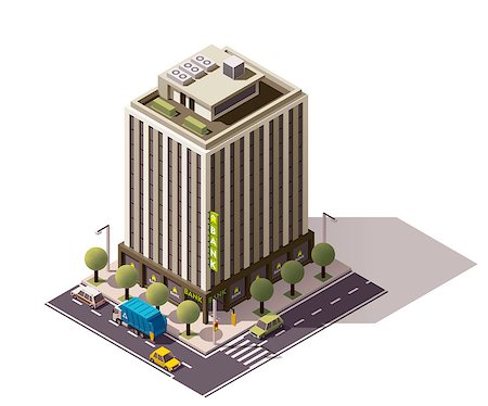 simsearch:400-08301241,k - Isometric icon representing building with bank office Stock Photo - Budget Royalty-Free & Subscription, Code: 400-08301235