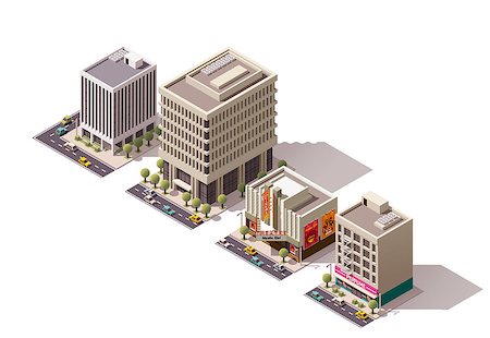 simsearch:400-08296264,k - Set of the isometric town buildings Stock Photo - Budget Royalty-Free & Subscription, Code: 400-08301236