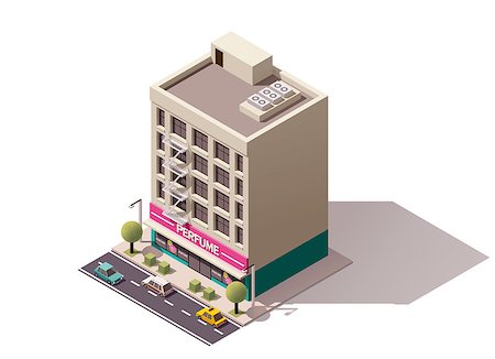 simsearch:400-09142236,k - Isometric icon representing building with perfume store Stock Photo - Budget Royalty-Free & Subscription, Code: 400-08301244