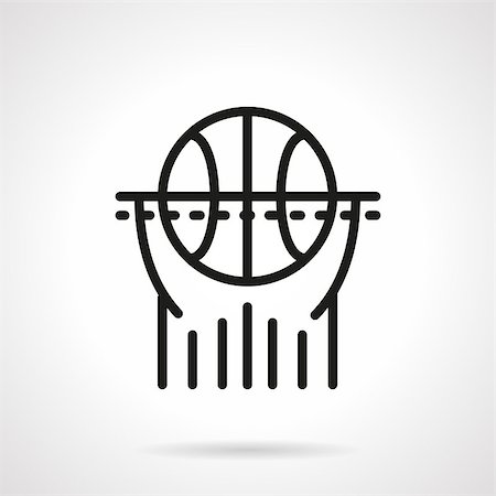 simsearch:858-03049840,k - Basketball hoop with net and ball. Sport symbols. Black simple line style vector icon. Single web design element for mobile app or website. Photographie de stock - Aubaine LD & Abonnement, Code: 400-08301454