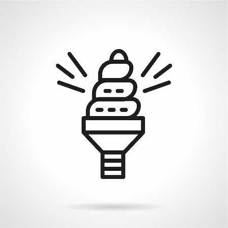 drawing on save electricity - Spiral light bulb. Saving energy objects, symbols and ideas. Ecology concept. Black line style vector icon. Single web design element for mobile app or website. Stock Photo - Budget Royalty-Free & Subscription, Code: 400-08301453