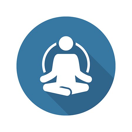 Yoga Fitness Icon. Flat Design with Shadow. Isolated Illustration. Stock Photo - Budget Royalty-Free & Subscription, Code: 400-08301706