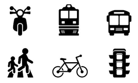 simsearch:400-08294017,k - isolated social transport icons collections on white background Stock Photo - Budget Royalty-Free & Subscription, Code: 400-08302629