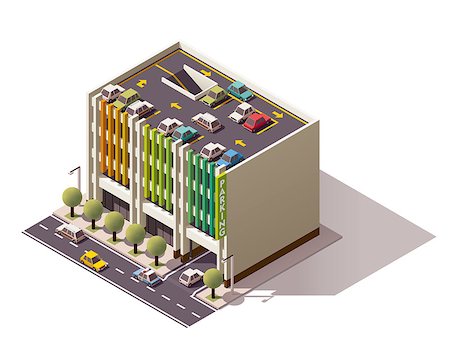 Isometric icon representing multi-storey car park Stock Photo - Budget Royalty-Free & Subscription, Code: 400-08302623