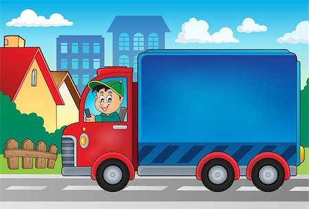 Delivery car theme image 3 - eps10 vector illustration. Stock Photo - Budget Royalty-Free & Subscription, Code: 400-08302649
