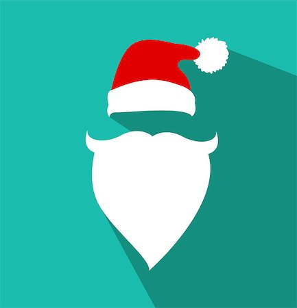 simsearch:400-06695587,k - Flat Design Vector Santa Claus Face Stock Photo - Budget Royalty-Free & Subscription, Code: 400-08302696