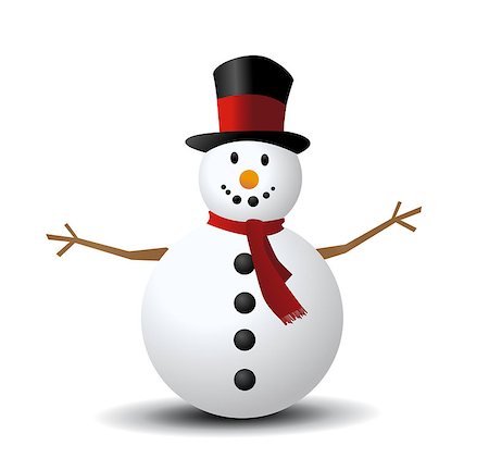 simsearch:400-07896754,k - Christmas Snowman vector illustration art Photographie de stock - Aubaine LD & Abonnement, Code: 400-08302697