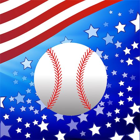 simsearch:400-04673387,k - White Baseball Ball on Starry American Flag Background Stock Photo - Budget Royalty-Free & Subscription, Code: 400-08303353