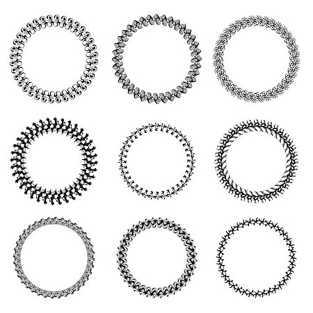 simsearch:400-08977036,k - Set of Decorative Circle Frames Isolated on White Backgrond Foto de stock - Royalty-Free Super Valor e Assinatura, Número: 400-08303361