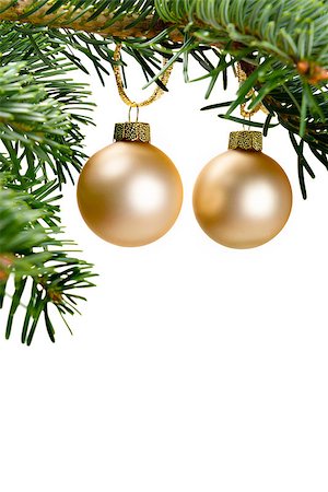 simsearch:400-07114074,k - Image of green branch with christmas decoration Stock Photo - Budget Royalty-Free & Subscription, Code: 400-08303385