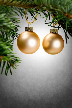 simsearch:400-07114074,k - Image of green branch with christmas decoration Stock Photo - Budget Royalty-Free & Subscription, Code: 400-08303383