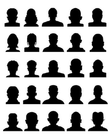 Black silhouettes of avatar profile, vector Stock Photo - Budget Royalty-Free & Subscription, Code: 400-08303573