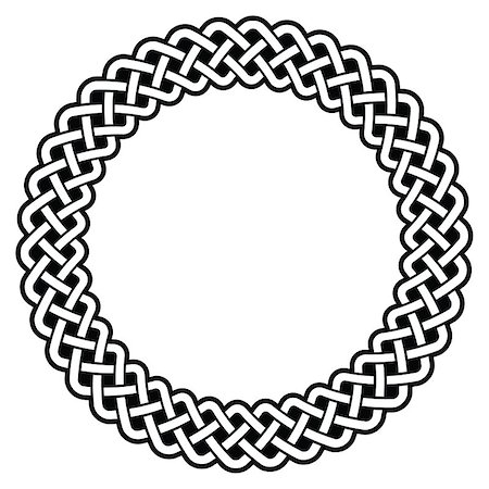 simsearch:400-05888573,k - Irish, Celtic black pattern in circle isolated on white - retro Photographie de stock - Aubaine LD & Abonnement, Code: 400-08303713