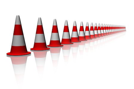 simsearch:400-08093747,k - Isloated Rendered Image with Traffic red Cones Fotografie stock - Microstock e Abbonamento, Codice: 400-08314006