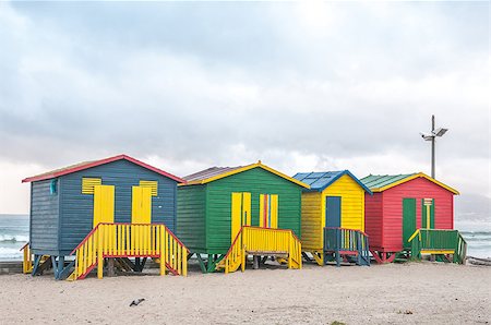 simsearch:400-08314022,k - Multi-colored beach huts at Muizenberg in Cape Town, Western Cape Province of South Africa Stock Photo - Budget Royalty-Free & Subscription, Code: 400-08314548