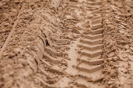 Off road 4X4 wheel tracks on country desert beach road sand motoring background image Stock Photo - Budget Royalty-Free & Subscription, Code: 400-08314608