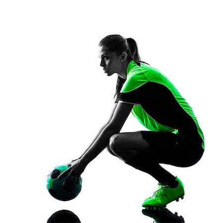 simsearch:400-07973332,k - one woman playing soccer player in silhouette isolated on white background Foto de stock - Royalty-Free Super Valor e Assinatura, Número: 400-08314699