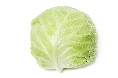 One whole cabbage on white background. Stock Photo - Budget Royalty-Free & Subscription, Code: 400-08315071