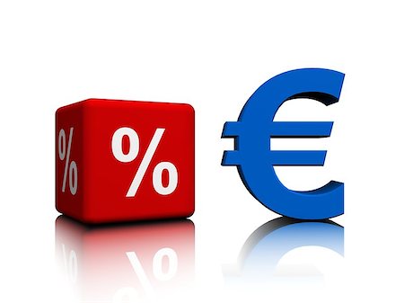 simsearch:400-05676771,k - Rendered image of Percent Symbol and Euro Symbols in Cubes Photographie de stock - Aubaine LD & Abonnement, Code: 400-08315155