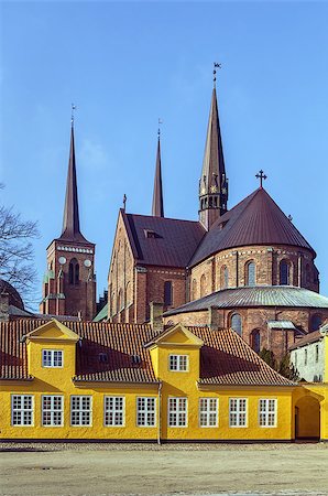 roskilde architecture - Roskilde Cathedral is a cathedral of the Lutheran Church of Denmark.  The first Gothic cathedral to be built of brick, it encouraged the spread of the Brick Gothic style throughout Northern Europe. Stock Photo - Budget Royalty-Free & Subscription, Code: 400-08315254