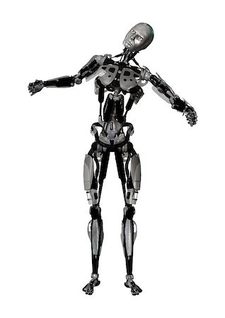 3D digital render of a male cyborg isolated on white background Stock Photo - Budget Royalty-Free & Subscription, Code: 400-08315541