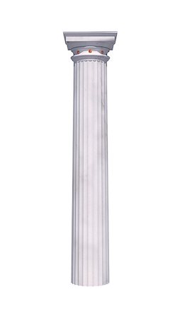 3D digital render of a Roman column isolated on white background Stock Photo - Budget Royalty-Free & Subscription, Code: 400-08315551