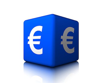 simsearch:400-04745340,k - Abstract render of Euro symbol in a blue box Foto de stock - Royalty-Free Super Valor e Assinatura, Número: 400-08315583