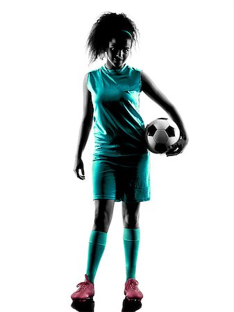 simsearch:400-07973332,k - one teenager girl child  playing soccer player in silhouette isolated on white background Foto de stock - Royalty-Free Super Valor e Assinatura, Número: 400-08316386