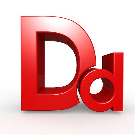 Upper and lower case D together image with hi-res rendered artwork that could be used for any graphic design. Stock Photo - Budget Royalty-Free & Subscription, Code: 400-08316446