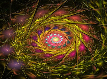 Abstract fractal multicolored spiral computer-generated image Foto de stock - Royalty-Free Super Valor e Assinatura, Número: 400-08316473