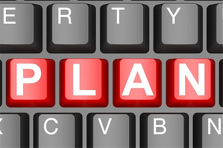 Plan button on modern computer keyboard image with hi-res rendered artwork that could be used for any graphic design. Stock Photo - Budget Royalty-Free & Subscription, Code: 400-08316514