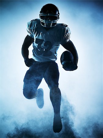 simsearch:400-08787080,k - one american football player portrait in silhouette shadow on white background Foto de stock - Super Valor sin royalties y Suscripción, Código: 400-08316686