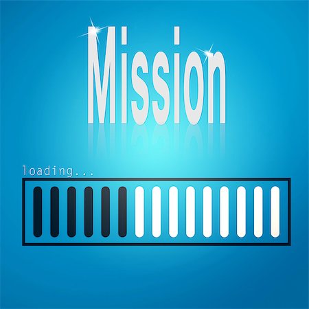 Mission blue loading bar image with hi-res rendered artwork that could be used for any graphic design. Stock Photo - Budget Royalty-Free & Subscription, Code: 400-08316967