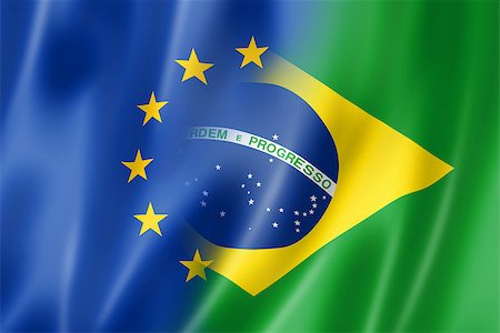 simsearch:400-06765248,k - Mixed Europe and Brazil flag, three dimensional render, illustration Foto de stock - Super Valor sin royalties y Suscripción, Código: 400-08317243