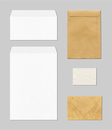 simsearch:400-08317316,k - various envelopes mockup template isolated on grey background Stock Photo - Budget Royalty-Free & Subscription, Code: 400-08317317