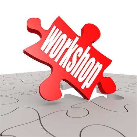 simsearch:400-08998421,k - Workshop word with puzzle background image with hi-res rendered artwork that could be used for any graphic design. Foto de stock - Super Valor sin royalties y Suscripción, Código: 400-08317683