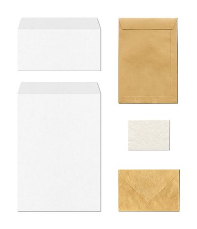 simsearch:400-08317316,k - various envelopes mockup template isolated on white background Stock Photo - Budget Royalty-Free & Subscription, Code: 400-08317786