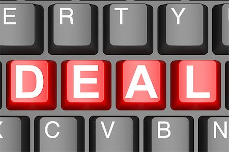 reduced sign in a shop - Deal button on modern computer keyboard image with hi-res rendered artwork that could be used for any graphic design. Stock Photo - Budget Royalty-Free & Subscription, Code: 400-08317888
