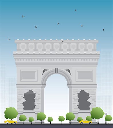 Arch of Triumph. France Paris. Vector illustration Stock Photo - Budget Royalty-Free & Subscription, Code: 400-08318157